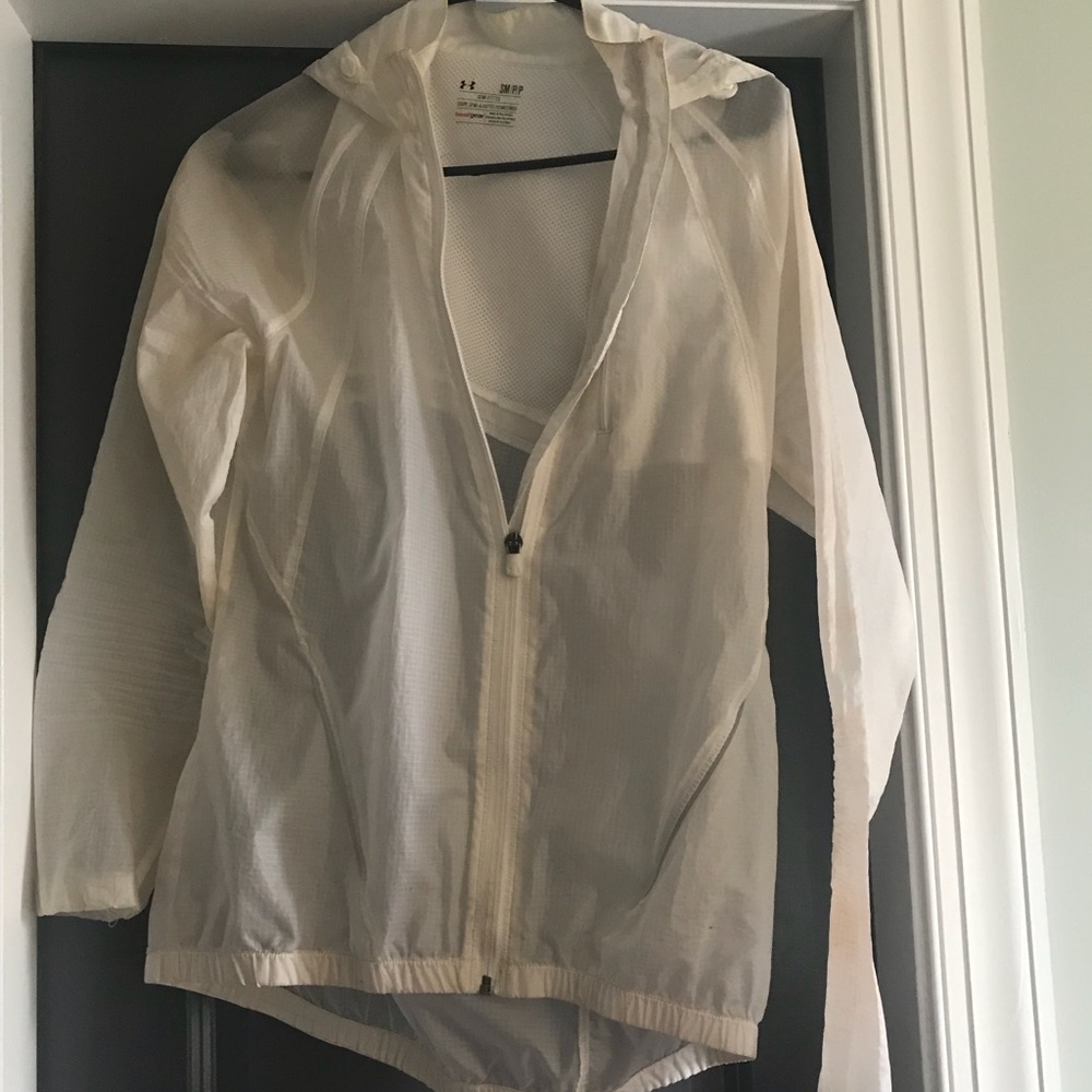 Under armour - white- thin- nylon rain jacket